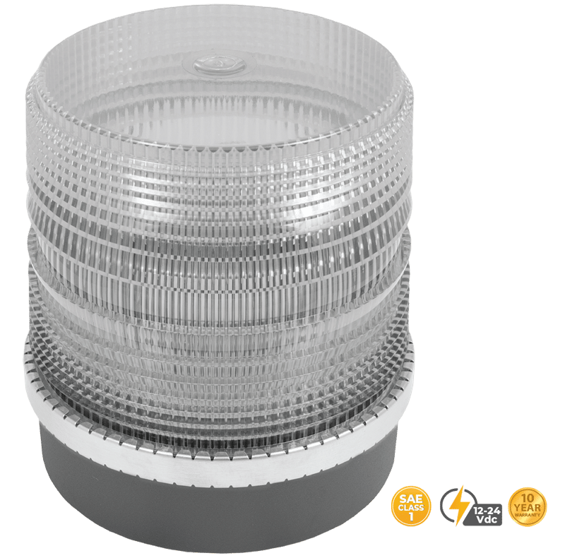 MEDIUM PROFILE + LED 12Vdc CLEAR AMBER PERMANENT MOUNT #230S-12V-CA