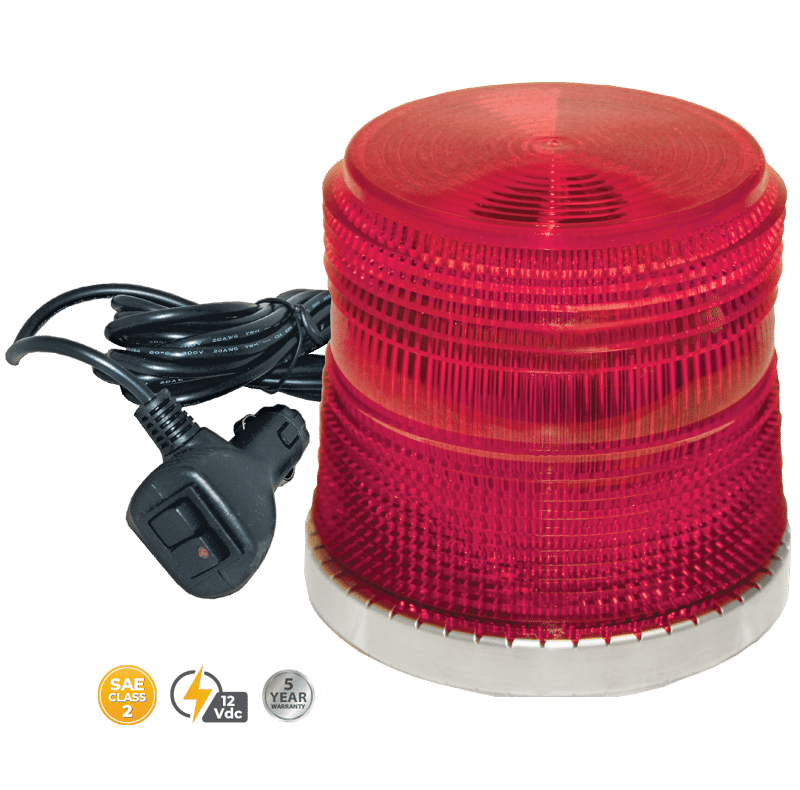 RED LOW PROFILE FLEET LED BEACON #200ZM-12V-R
