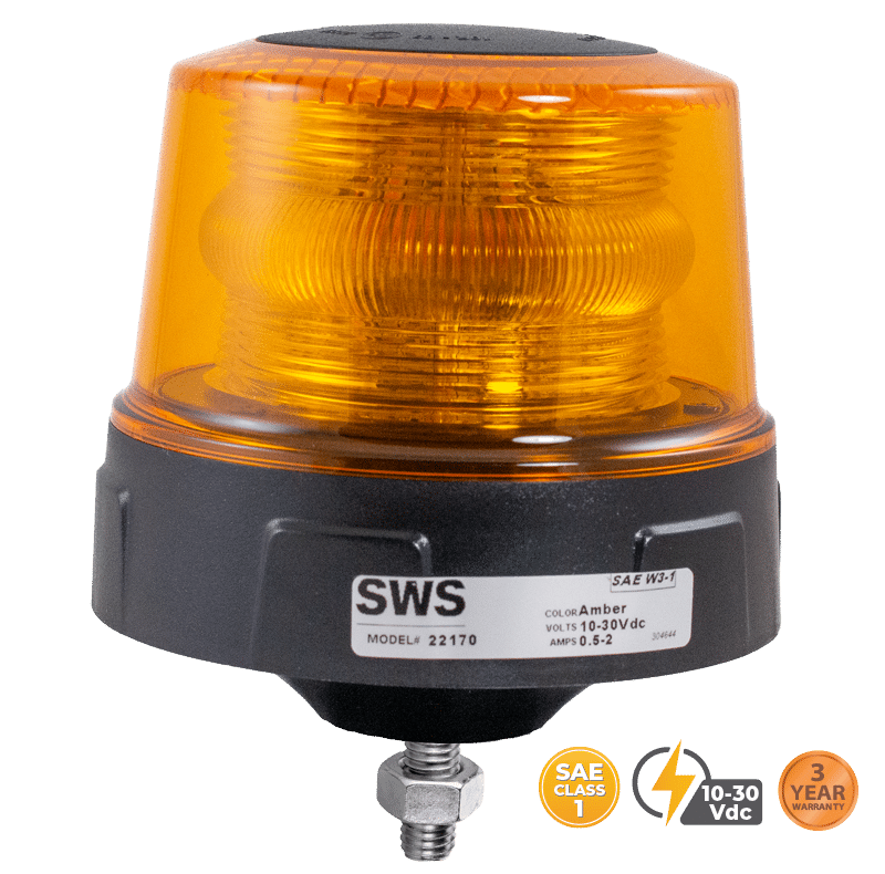 AMBER EMITTING SINGLE BOLT SELECT SERIES LED BEACON #22170
