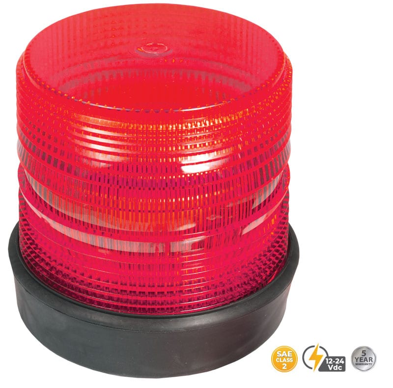 RED MEDIUM PROFILE FLEET LED BEACON #208R-12V-R