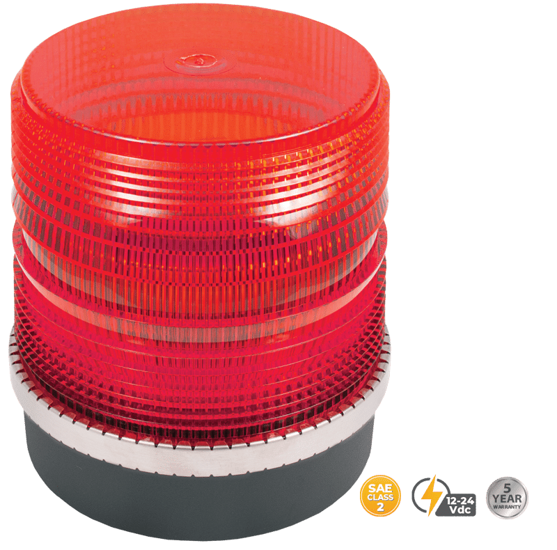 RED MEDIUM PROFILE FLEET LED BEACON #200S-12V-R