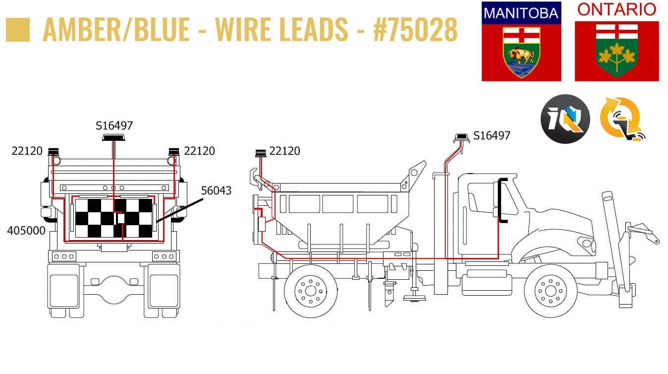 MANITOBA/ONTARIO AMBER/BLUE - WIRE LEADS #75028