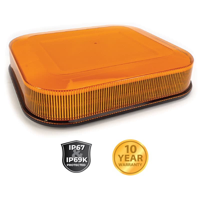 AMBER 10" ECLIPSE FLEET PLUS LED MINI LIGHTBAR PERMANENT MOUNT #16610