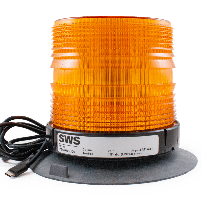 AMBER MEDIUM PROFILE SELECT SERIES LED BEACON USB-C VACUUM MAGNETIC #23426V-U00