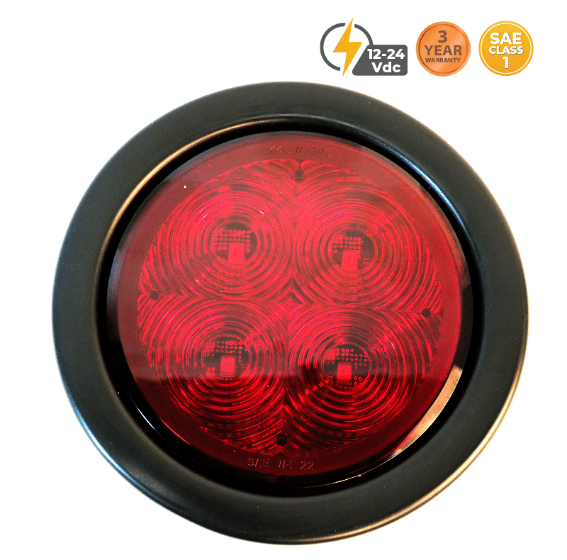 4" ROUND GROMMET MOUNT RED TRUCK LIGHT #80010