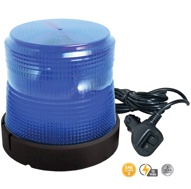 BLUE LOW PROFILE MAGNETIC MOUNT FLEET LED BEACON #201ZM-12V-B