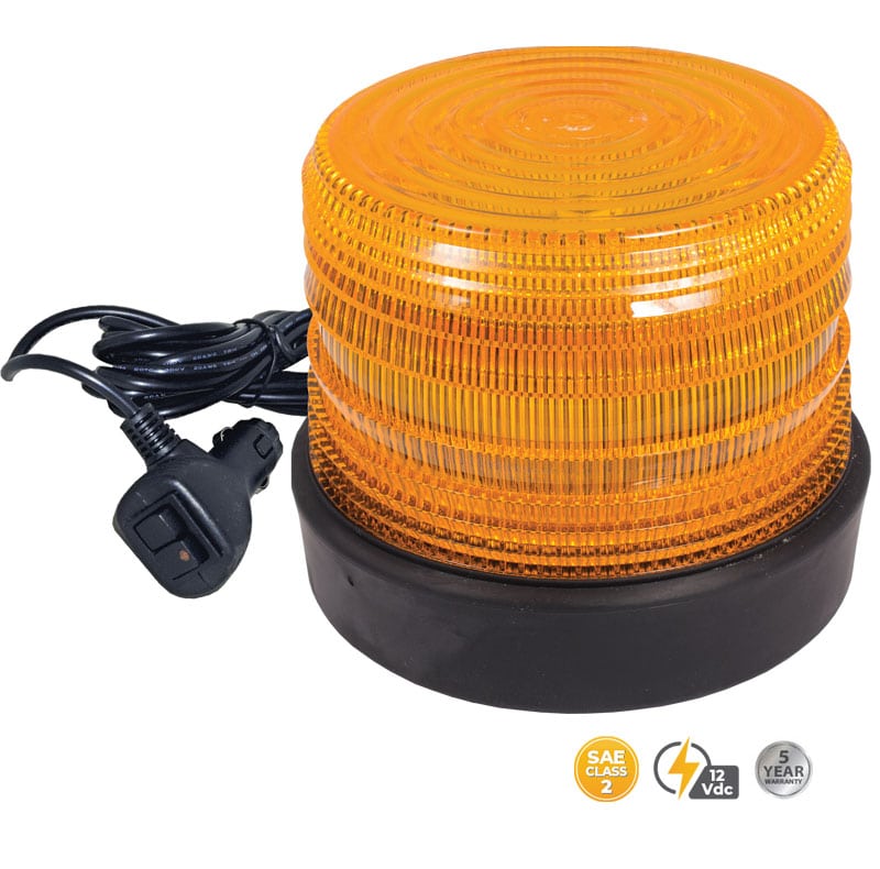 MAGNETIC MOUNT AMBER LOW PROFILE FLEET LED BEACON #204RM-12V-A