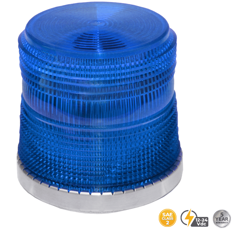 BLUE LOW PROFILE FLEET LED BEACON PERMANENT MOUNT #200Z-12V-B