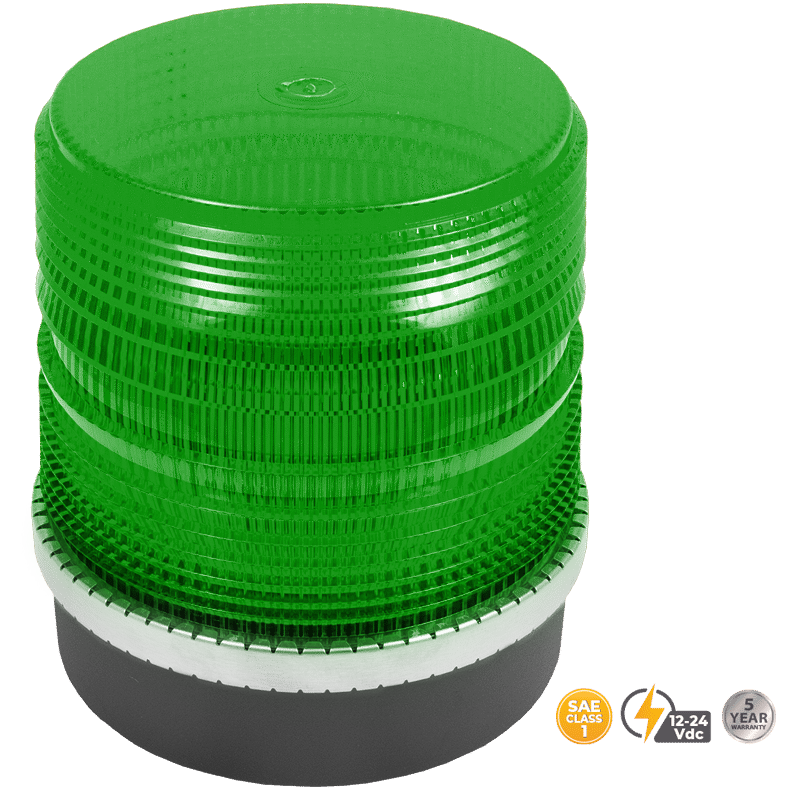 GREEN MEDIUM PROFILE FLEET LED BEACON #200S-12V-G