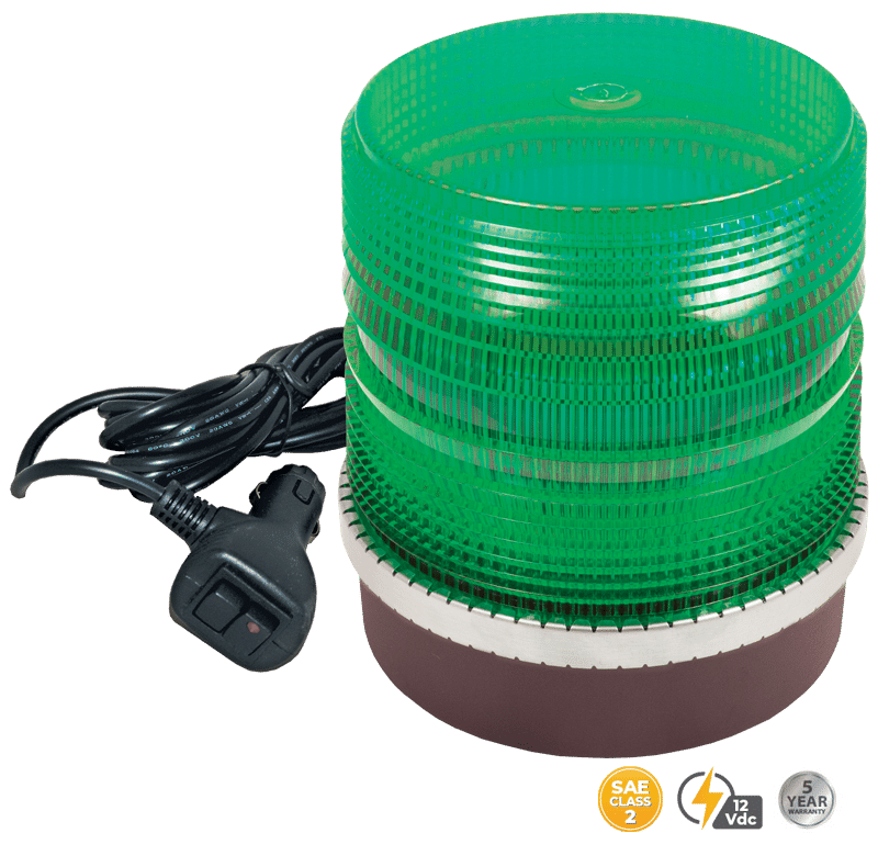 GREEN MEDIUM PROFILE MAGNETIC MOUNT FLEET LED BEACON #200SM-12V-G