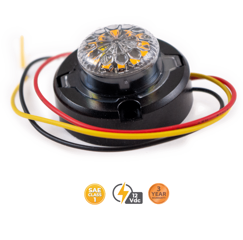 HIDEAWAY INSERTS OR SURFACE MOUNT SELF CONTAINED AMBER LED #80046