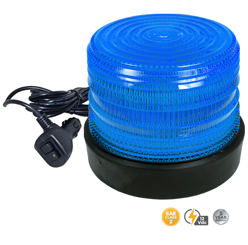MAGNETIC MOUNT BLUE LOW PROFILE FLEET LED BEACON #204RM-12V-B