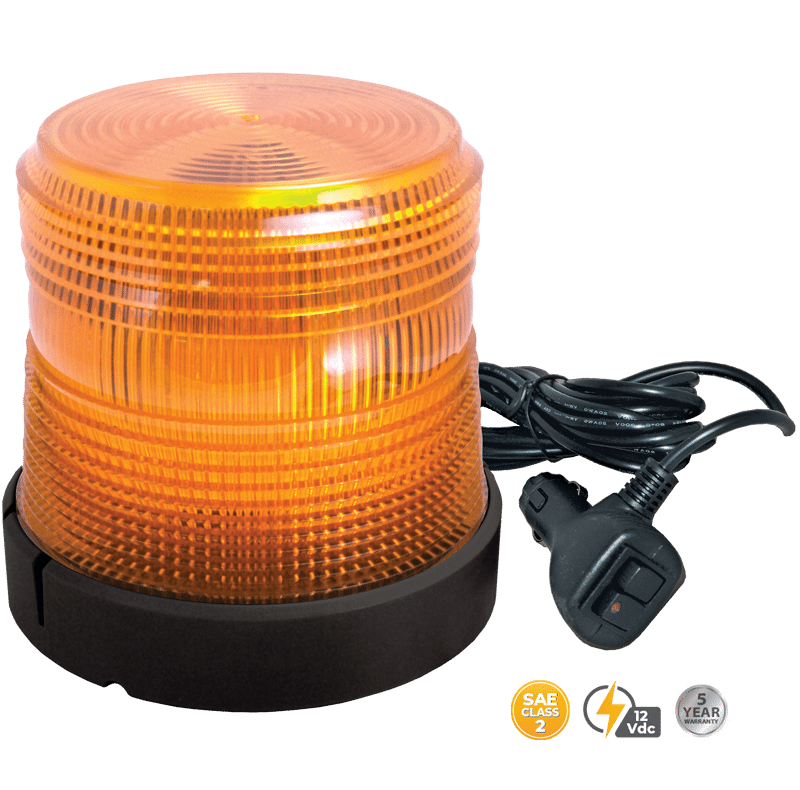 AMBER LOW PROFILE MAGNETIC MOUNT FLEET LED BEACON #201ZM-12V-A