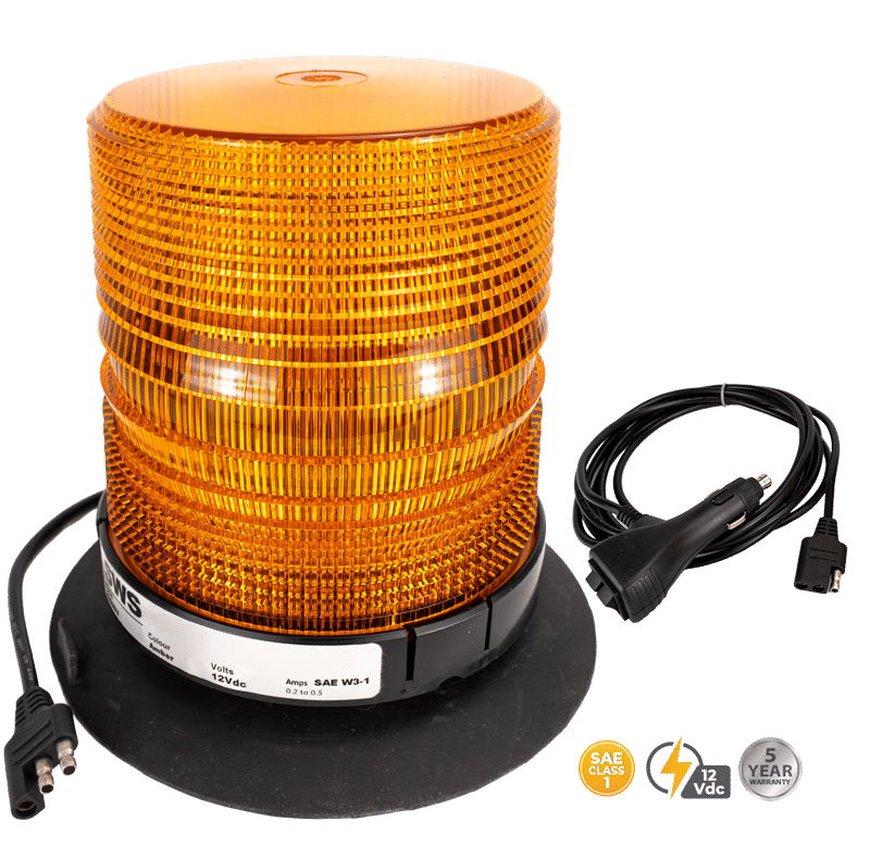 AMBER HIGH PROFILE VACUUM MAGNETIC MOUNT FLEET LED BEACON #23600V