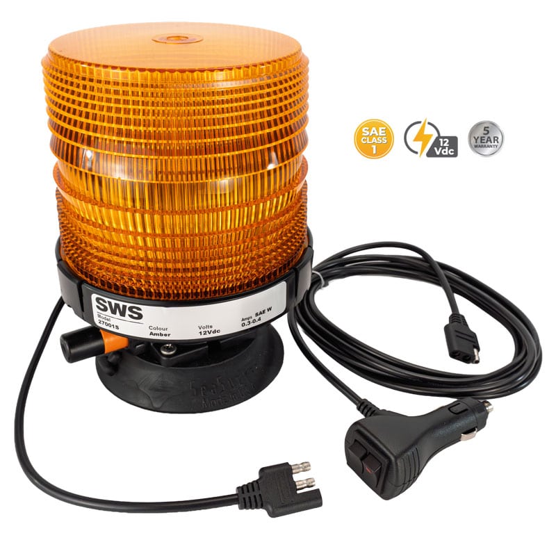 AMBER MEDIUM PROFILE SUCTION MOUNT FLEET SERIES BEACON #27001S