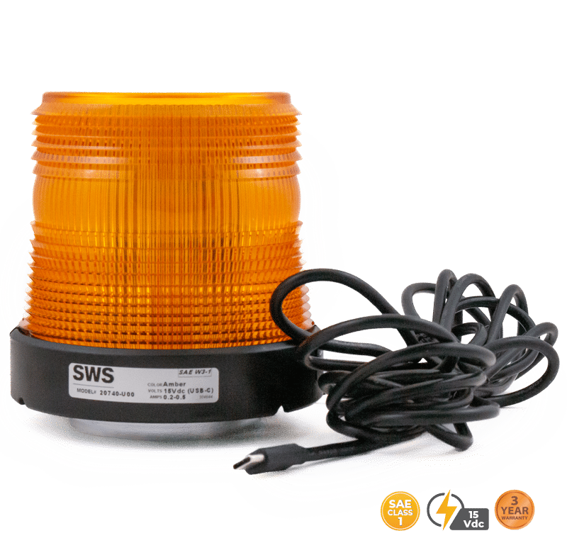 USB-C/AC AMBER LOW PROFILE MAGNETIC MOUNT SELECT SERIES BEACON #20740-U00