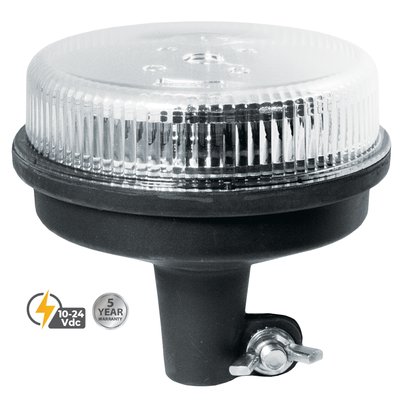AMBER LOW PROFILE FLEET LED BEACON DIN POLE MOUNT #21001