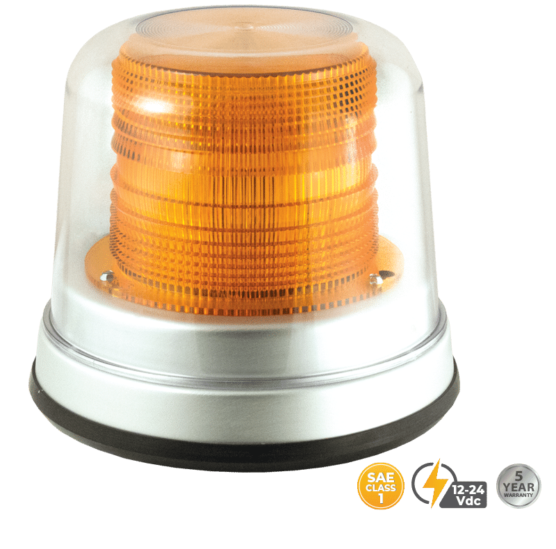 AMBER HIGH PROFILE FLEET LED BEACON PERMANENT MOUNT #200A-12V-A