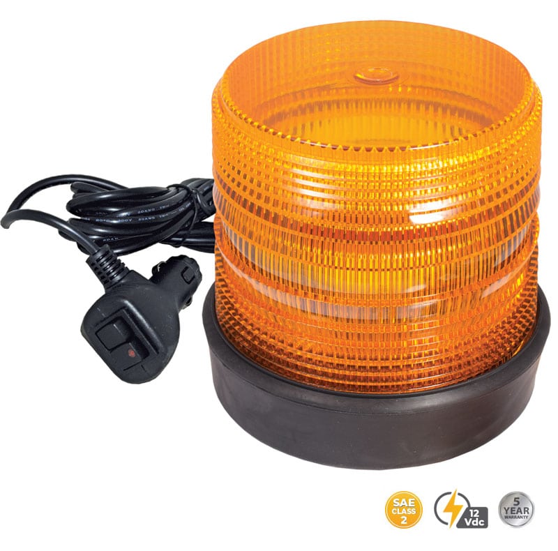 MAGNETIC MOUNT AMBER MEDIUM PROFILE FLEET LED BEACON #208RM-12V-A