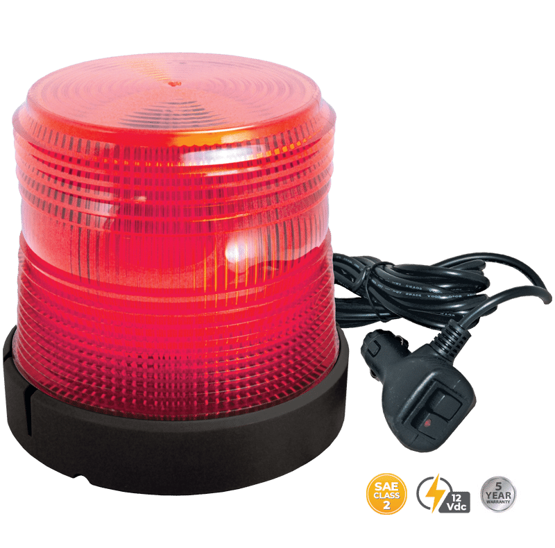 RED LOW PROFILE MAGNETIC MOUNT FLEET LED BEACON #201ZM-12V-R